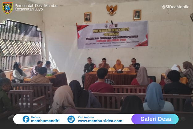 MUSDESUS KOPERASI MERAH PUTIH DESA MAMBU "Mendoropng Kemandirian Melalui Gerai Sembako"